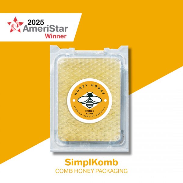 SimplKomb comb honey packaging, named a 2025 AmeriStar Winner