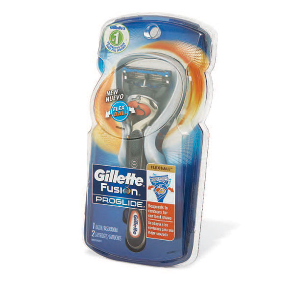 Gillette Fusion ProGlide razor in blue retail packaging